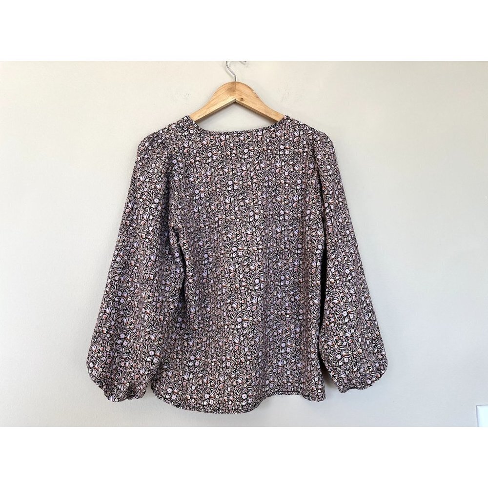 J.Crew Long Puff Sleeve Paisley Floral Blouse S - Picture 12 of 12